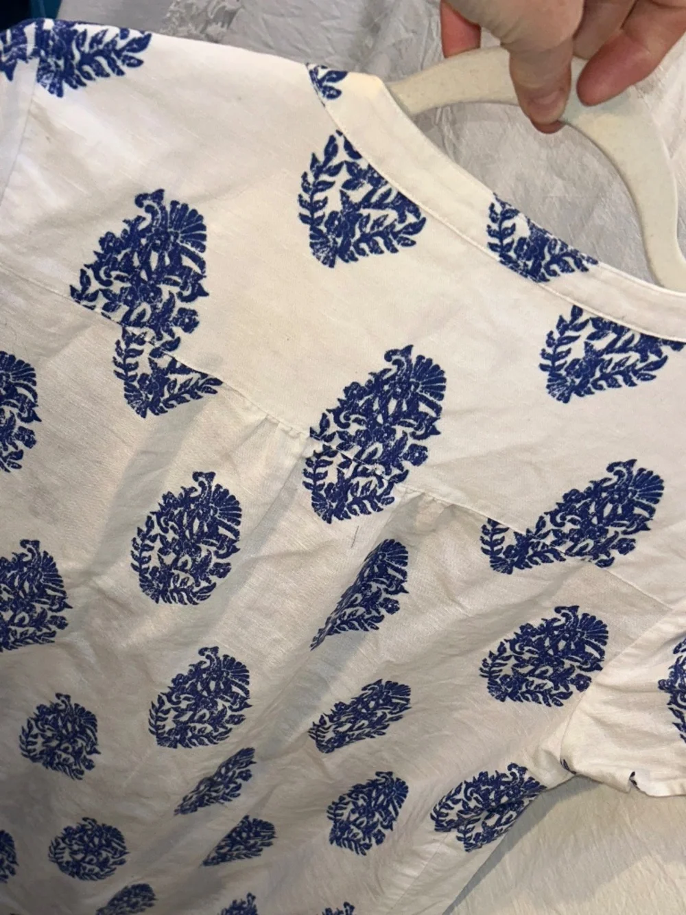 Vineyard Vines Spring Blue & white printed blossoms tunic top shirt dress S - Picture 4 of 5